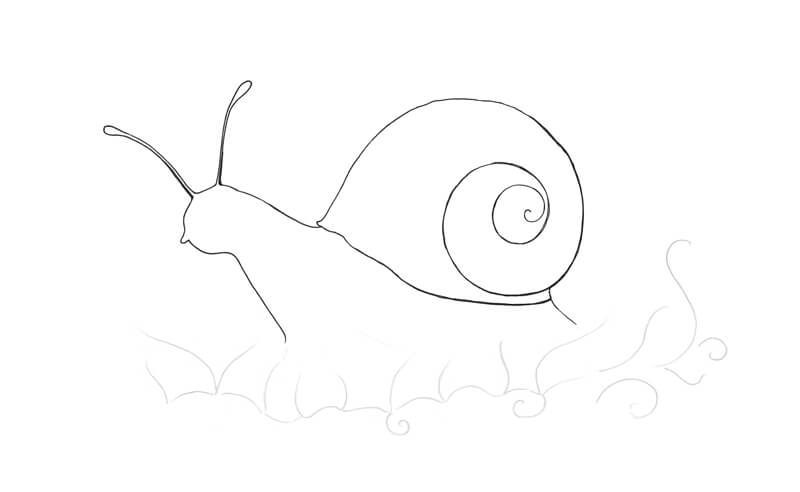 Outlining the sketch with ink