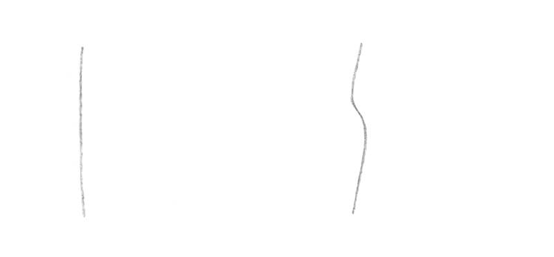 First line drawn at a diagonal