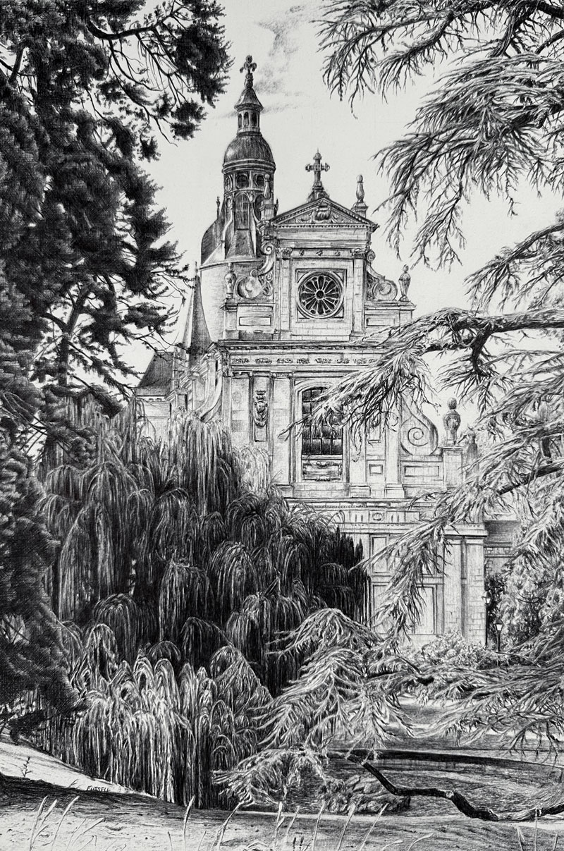 Architecture Drawing with Pen and Ink