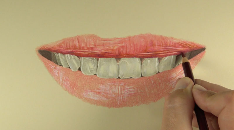 Drawing the texture of the lips