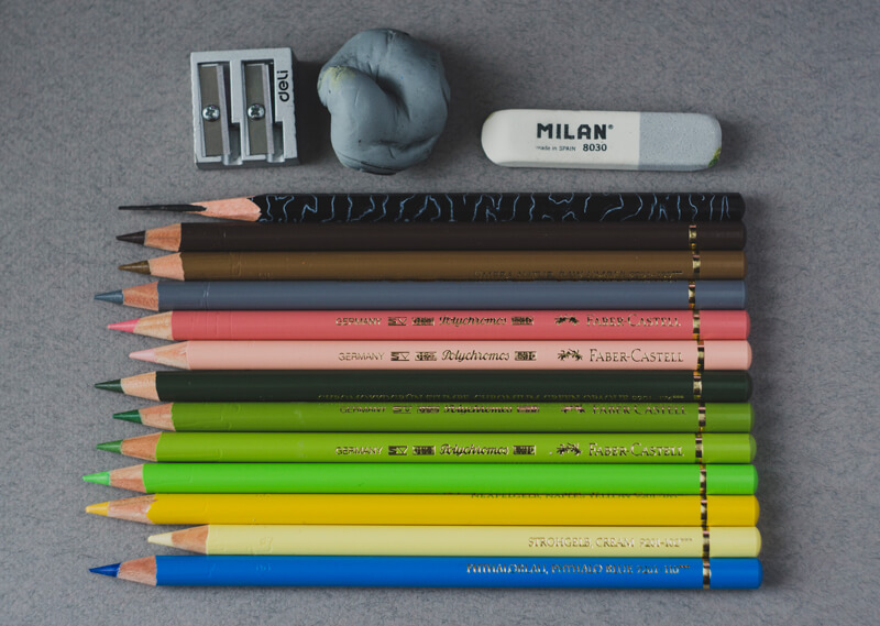 Colored pencil supplies for this lesson