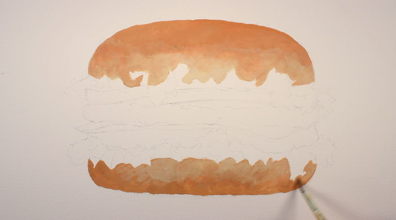 Painting local color of the buns