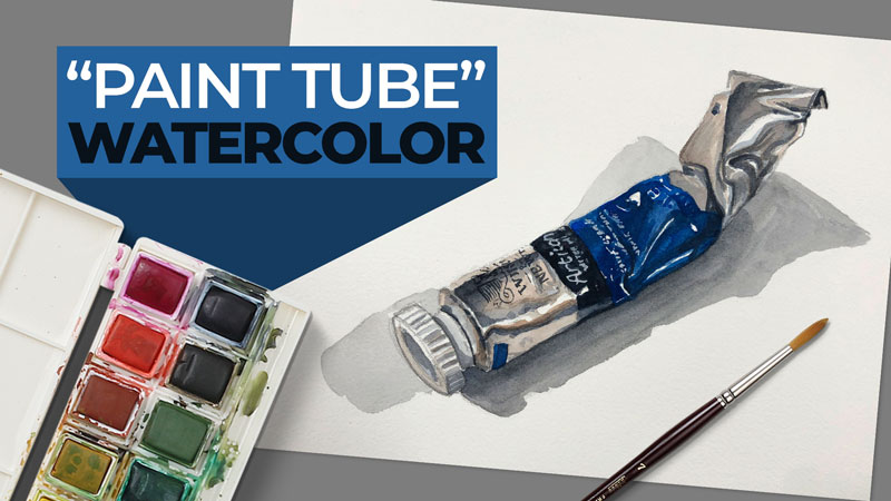 Watercolor Painting of a Paint Tube