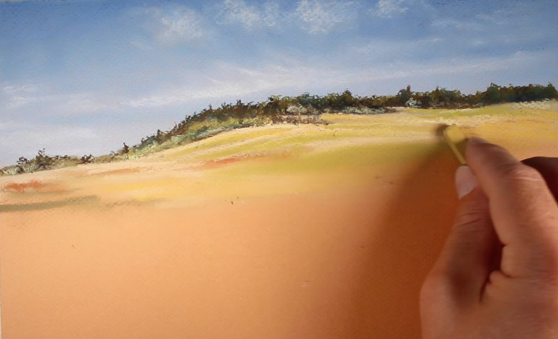 Drawing shapes of color in the foreground