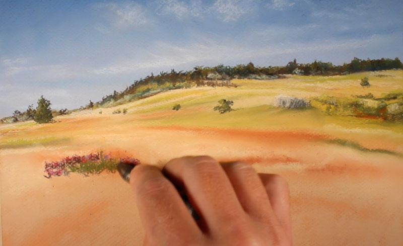 Drawing details in the middle ground