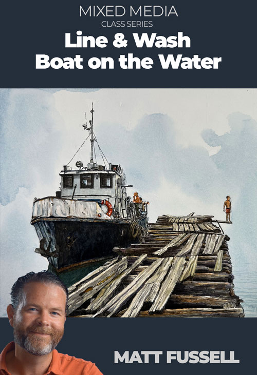 Line and Wash Class - Boat on the Water