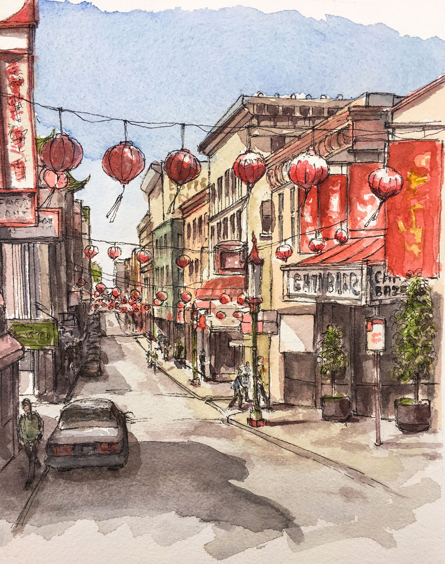 Cityscape with Line and Wash Class