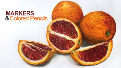 Markers and Colored Pencil Mixed Media Lesson