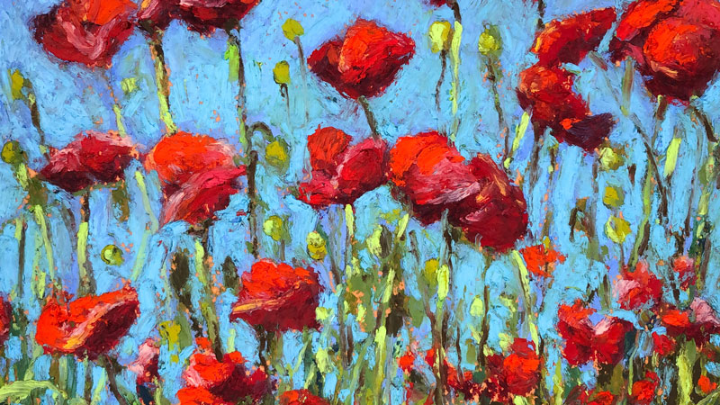 Oil Pastel Poppies