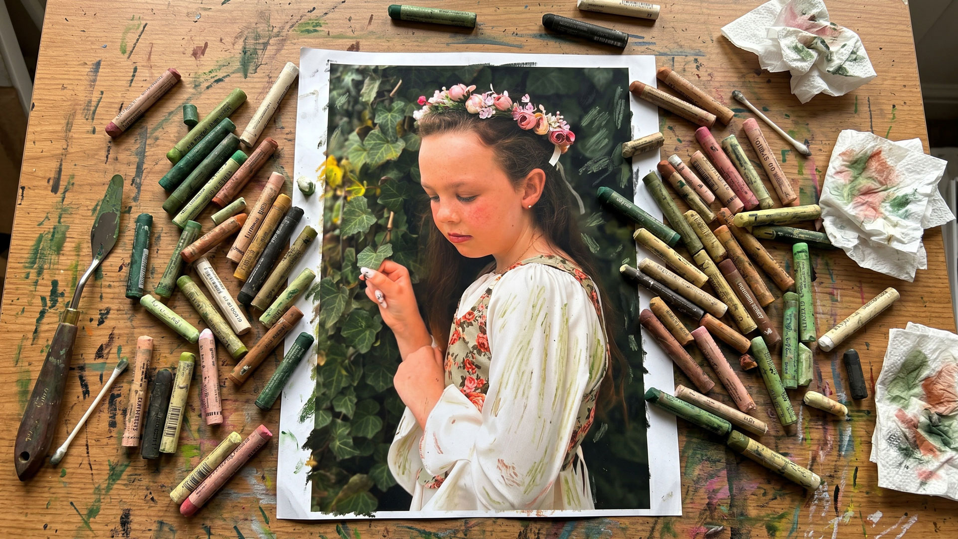 Oil Pastel Portrait Class
