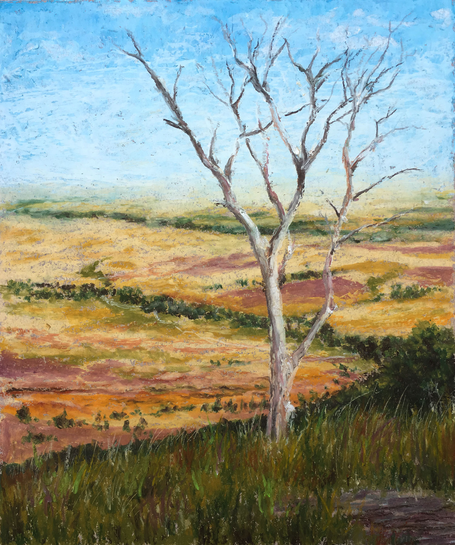 Landscape Drawing with Oil Pastel