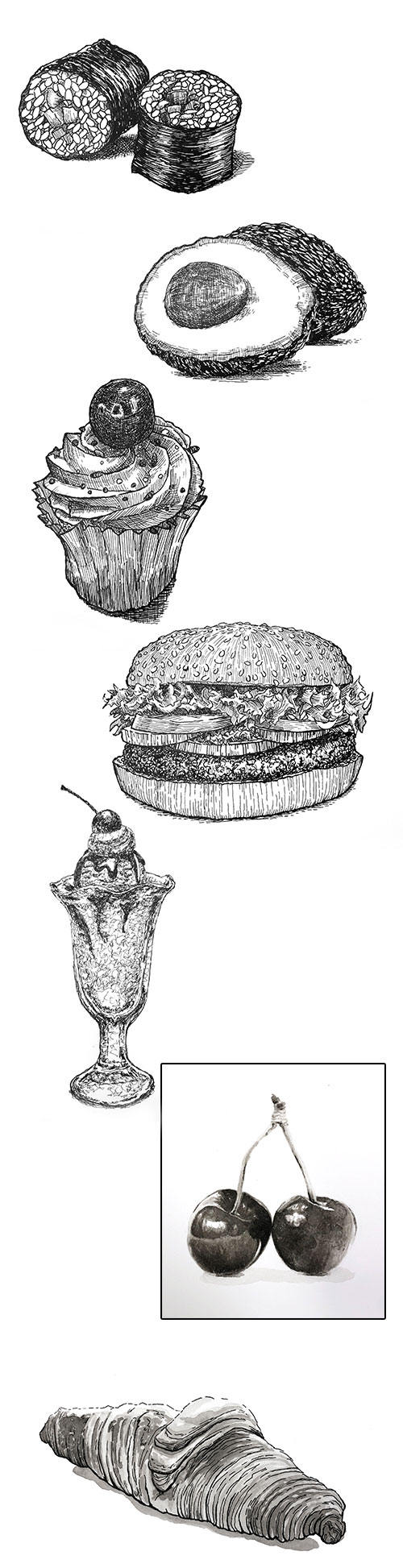 Subjects with Pen and Ink - Food