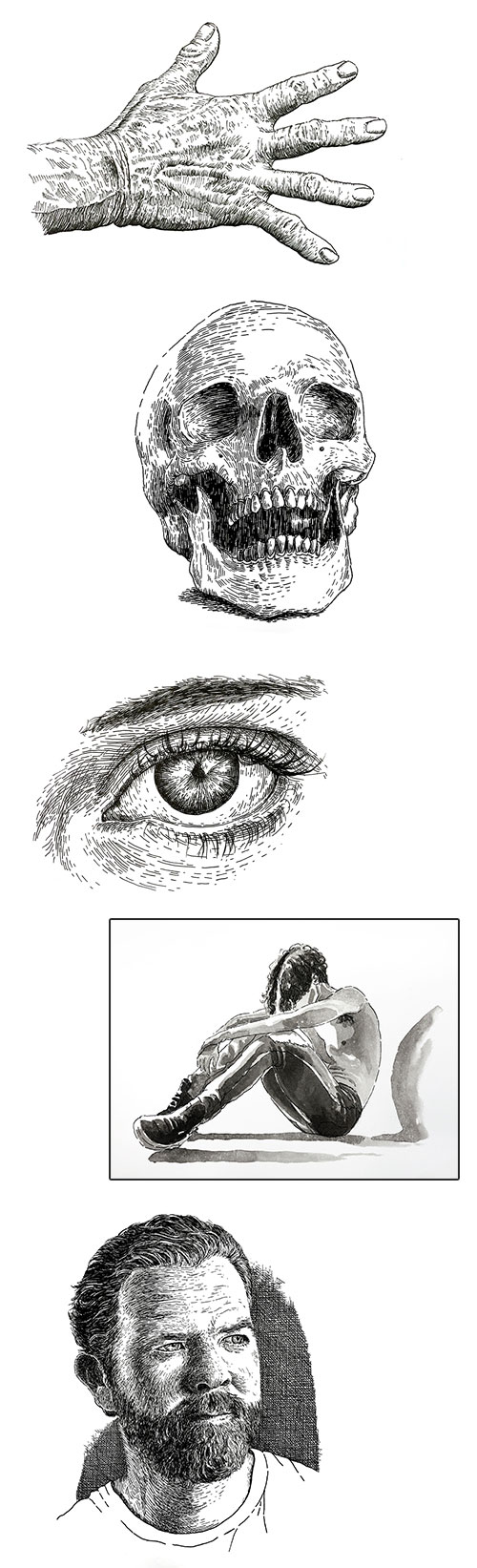 Subjects with Pen and Ink - People