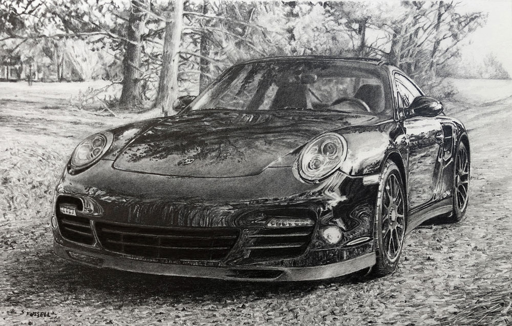 Highly Realistic Drawing of a Sports Car