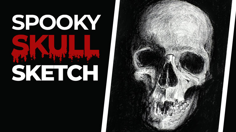 Spooky Skull Sketch