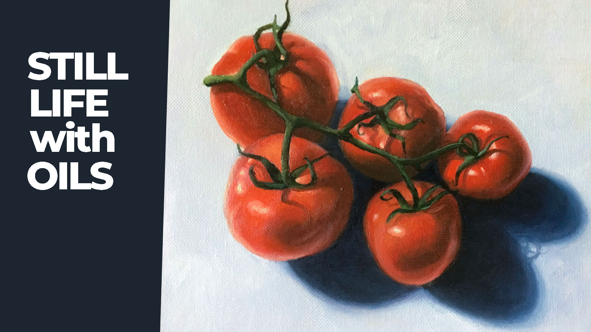 Oil painting of tomatoes on canvas