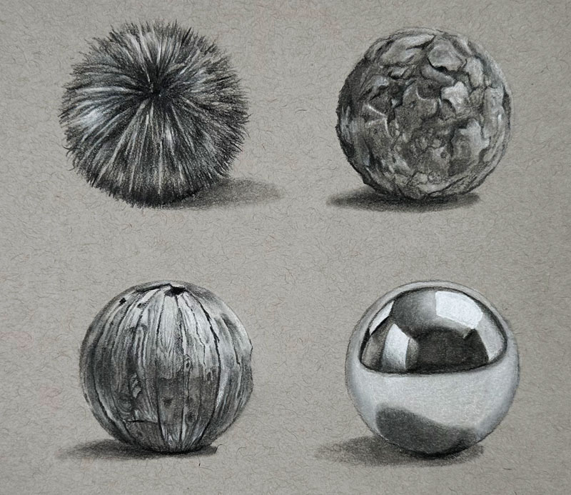 Texture drawing with spheres
