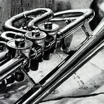 Trumpet with Charcoal