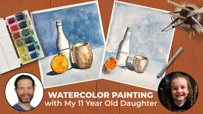 Watercolor Painting with my Daughter